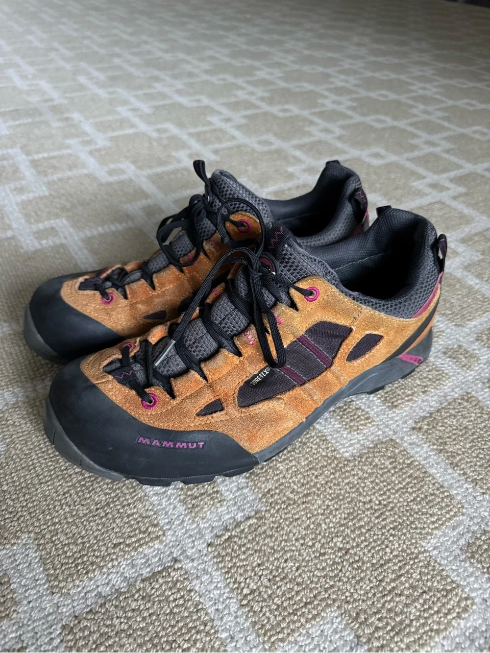Mammut Redburn GTX Gore-Tex Hiking Shoes Outdoor Sneakers Brown Purple Size 8.5